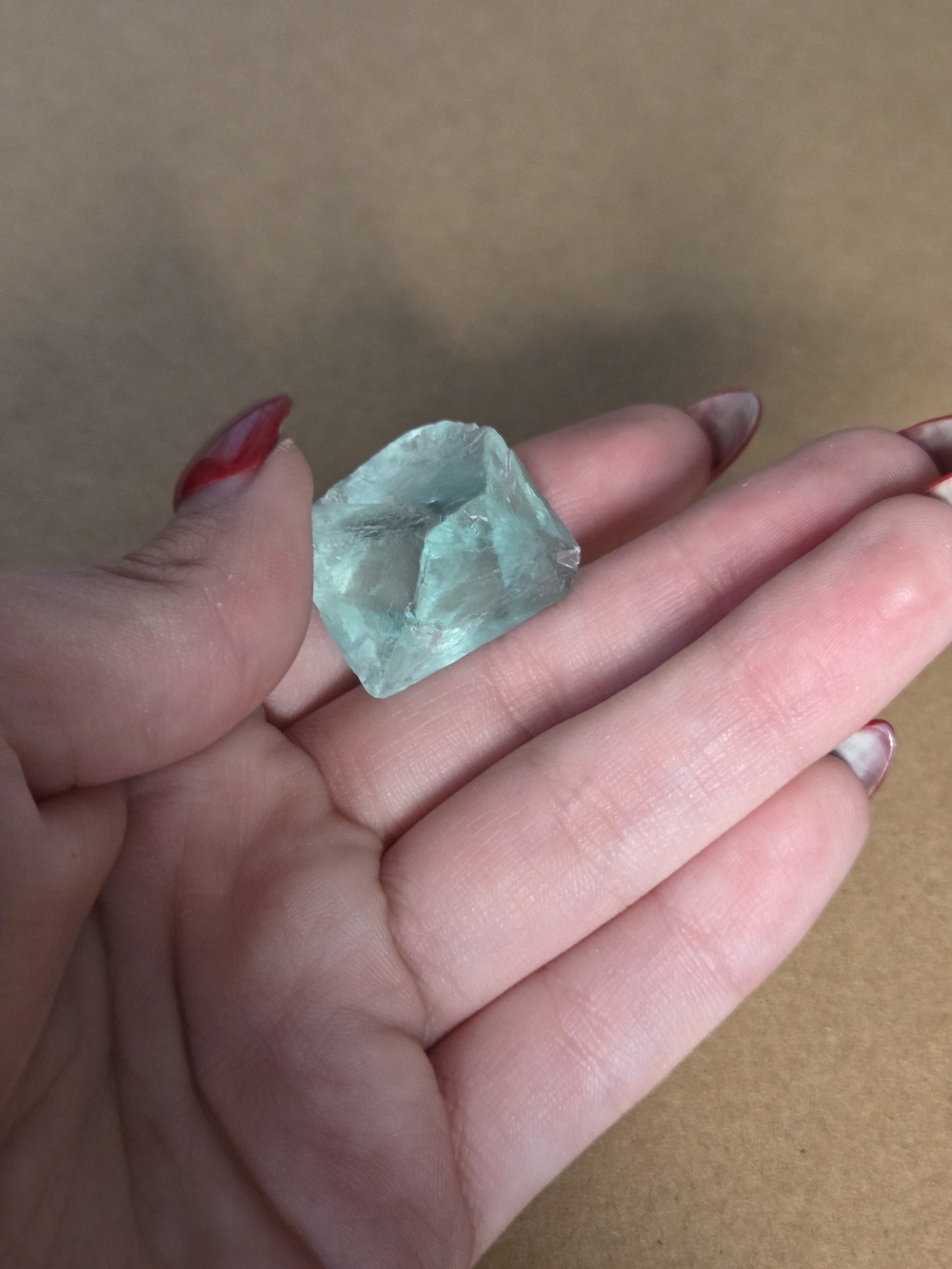 Light Green Fluorite Octahedron Carving